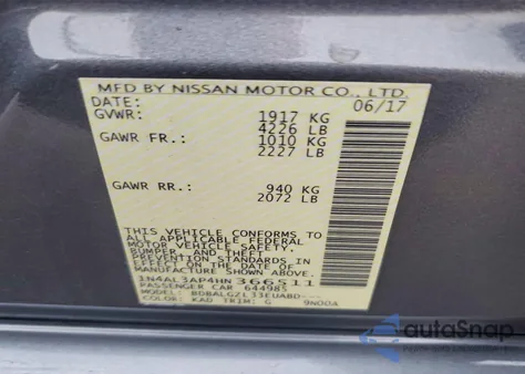 2017 Nissan Altima 2.5 from USA, damaged, VIN 1N4AL3AP4HN366511
